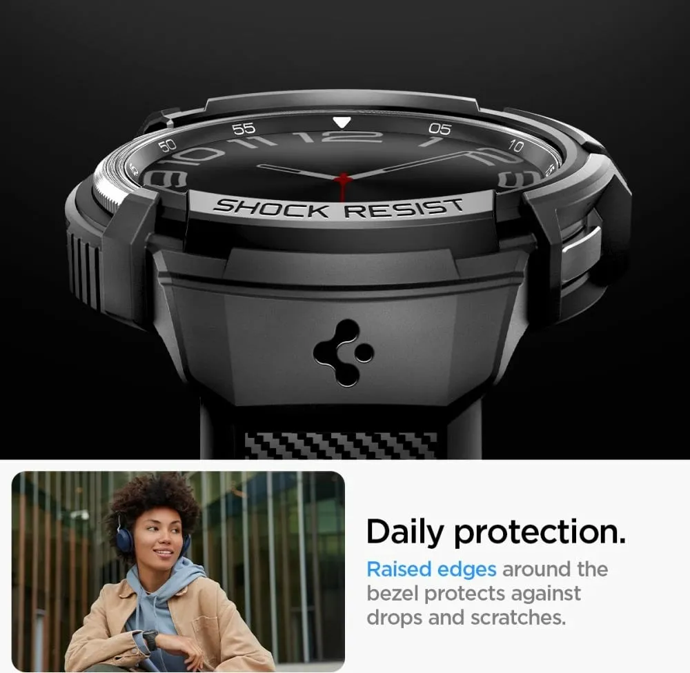 Rrip Spigen Rugged Armor Pro për orë Samsung Galaxy Watch6 Classic 47mm, i zi - 15