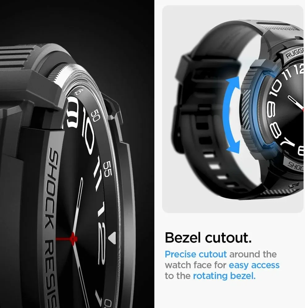 Rrip Spigen Rugged Armor Pro për orë Samsung Galaxy Watch6 Classic 47mm, i zi - 16