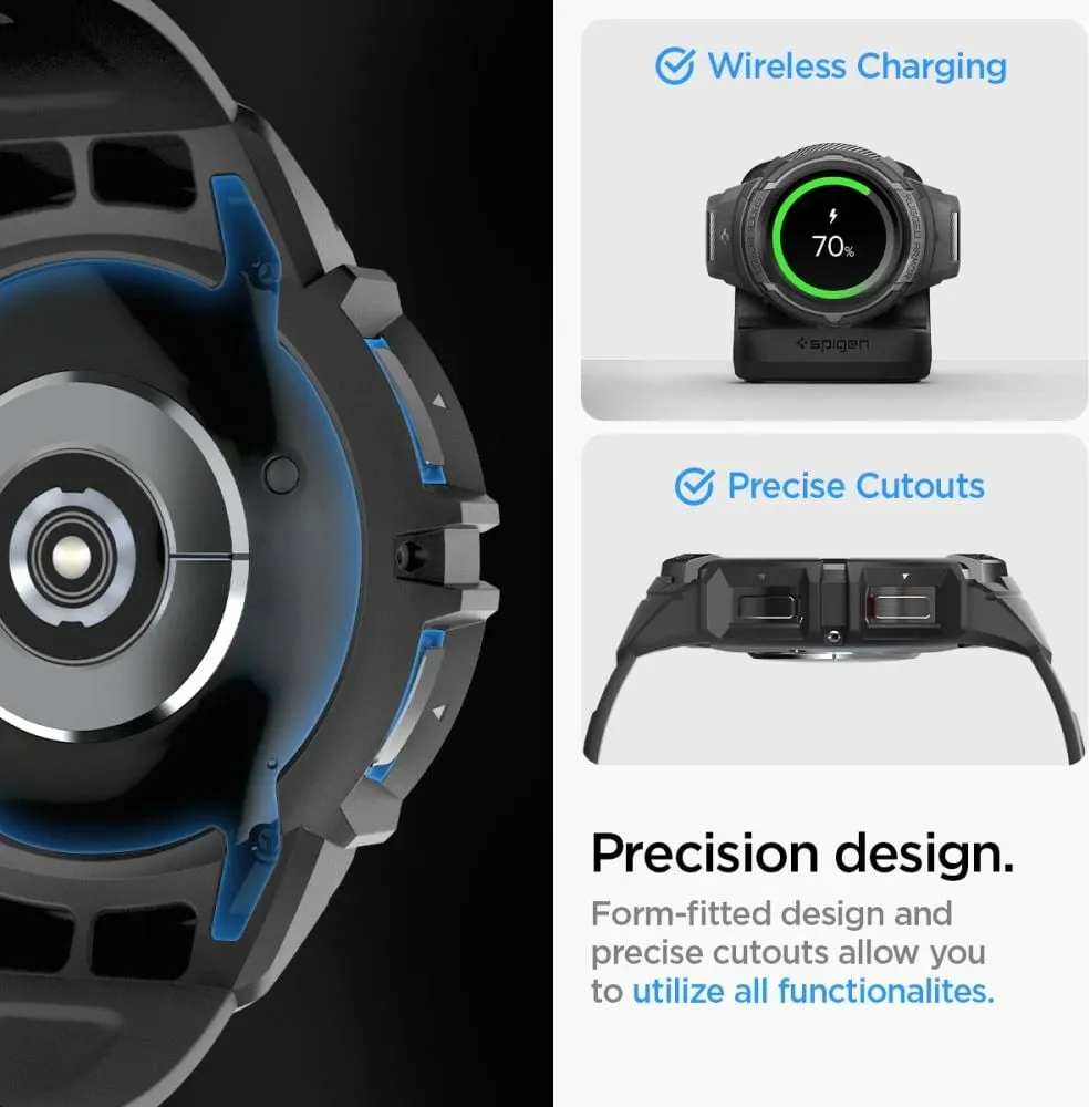 Rrip Spigen Rugged Armor Pro për orë Samsung Galaxy Watch6 Classic 47mm, i zi - 17