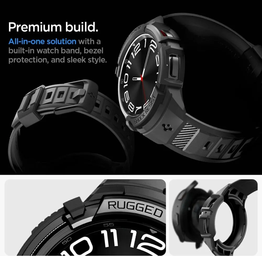 Rrip Spigen Rugged Armor Pro për orë Samsung Galaxy Watch6 Classic 47mm, i zi - 18