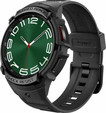 Rrip Spigen Rugged Armor Pro për orë Samsung Galaxy Watch6 Classic 47mm, i zi
