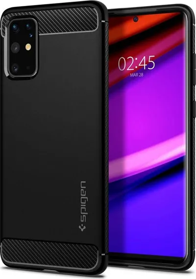 Mbështjellëse për Samsung Galaxy S20+ Spigen Rugged Armor, e zezë - 1