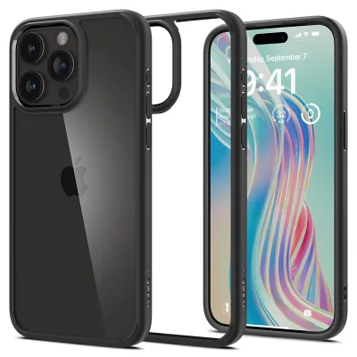 Mbështjellëse për iPhone 15 Pro Max Spigen Ultra Hybrid, e zezë - 1