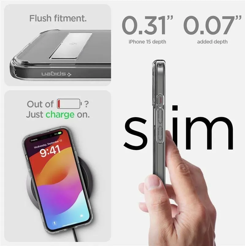 Mbështjellëse për iPhone 15 Spigen Ultra Hybrid MagSafe, e zezë - 5