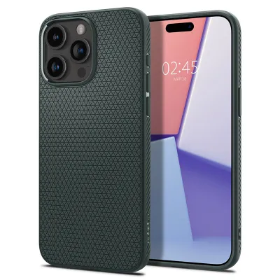 Mbështjellëse për iPhone 15 Pro Max Spigen Liquid Air, e gjelbër - 1
