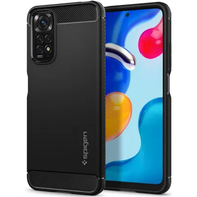 Mbështjellëse për Xiaomi Redmi Note 11S/Note 11 Spigen Rugged Armor, e zezë - 1