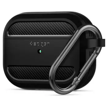 Mbështjellëse për AirPods Pro Spigen Rugged Armor, e zezë
