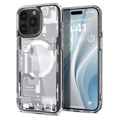 Mbështjellëse për iPhone 15 Pro Max Spigen Ultra Hybrid MagSafe, e bardhë - 1