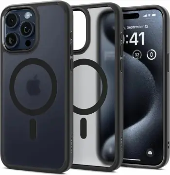 Mbështjellëse për iPhone 15 Pro Max Spigen Ultra Hybrid MagSafe, e zezë