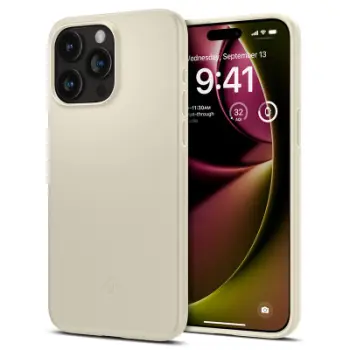 Mbështjellëse për iPhone 15 Pro Spigen Thin Fit, krem