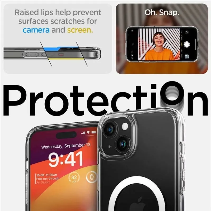 Mbrojtëse për celular iPhone 15 Plus Spigen Ultra Hybrid S MagSafe, transparente - 5