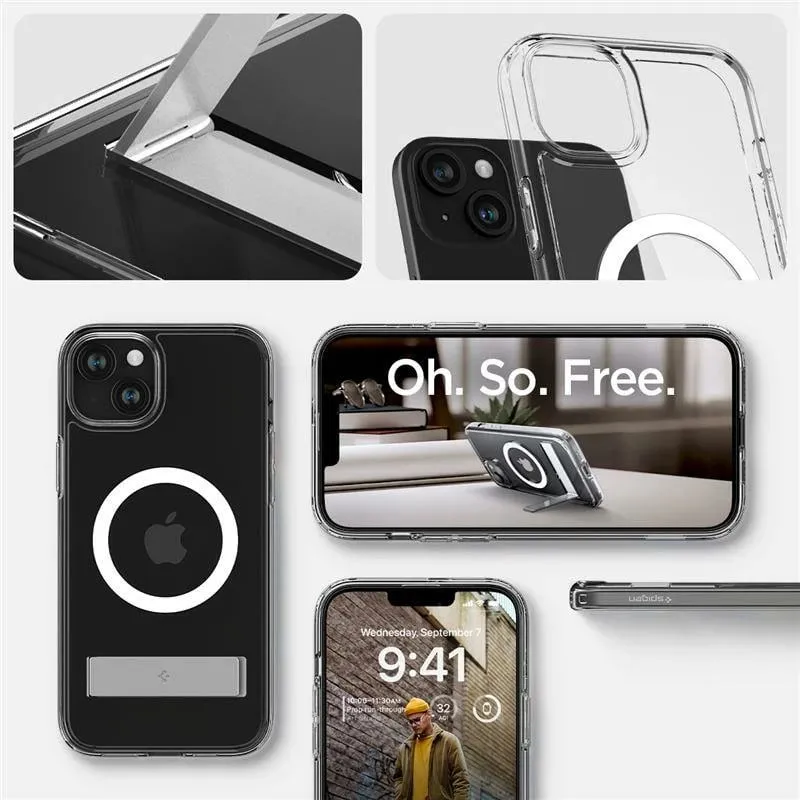 Mbrojtëse për celular iPhone 15 Plus Spigen Ultra Hybrid S MagSafe, transparente - 7