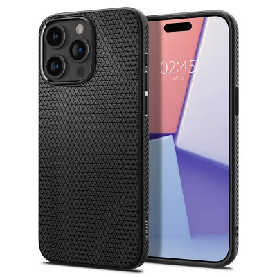 Mbrojtëse për celular iPhone 15 Pro Spigen Liquid Air, i zi - 1