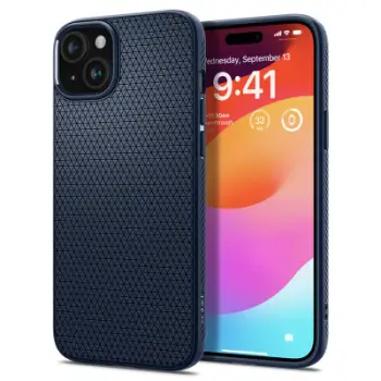 Mbrojtëse për celular iPhone 15 Spigen Liquid Air, e kaltër e errët