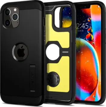Mbrojtëse për celular iPhone 12/Pro Spigen Tough Armor, e zezë