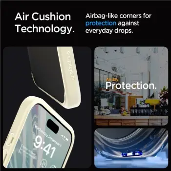 Mbrojtëse për celular iPhone 15 Pro Max Spigen Ultra Hybrid, bezhë