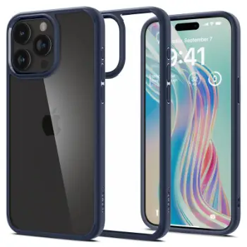 Mbrojtëse për celular iPhone 15 Pro Spigen Ultra Hybrid, e kaltër