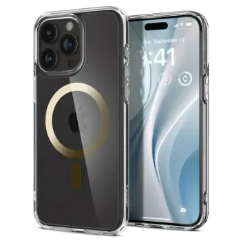 Mbrojtëse për celular iPhone 15 Pro Max Spigen Ultra Hybrid MagSafe, e artë