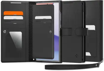 Këllëf Spigen Spigen Wallet S Plus për Samsung Galaxy S24 Ultra, i zi