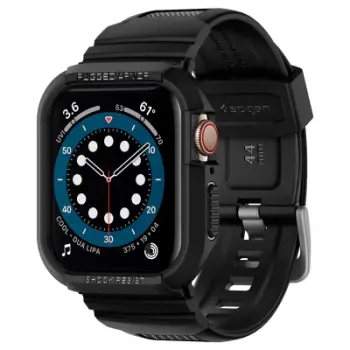 Mbështjellëse për Apple Watch 45mm/44mm Spigen Rugged Armor, e zezë