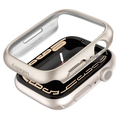 Mbështjellëse për Apple Watch 9/8/7 41mm Spigen Thin Fit, krem - 1