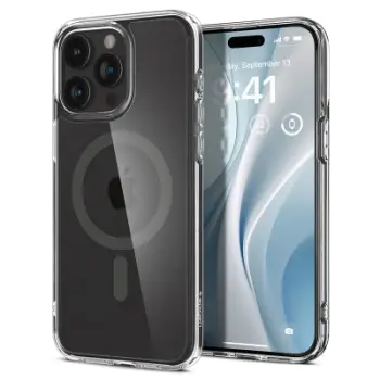 Mbështjellëse për iPhone 15 Pro Spigen Ultra Hybrid MagSafe, e hirtë
