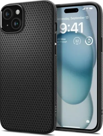 Mbështjellëse për iPhone 15 Spigen Liquid Air, e zezë