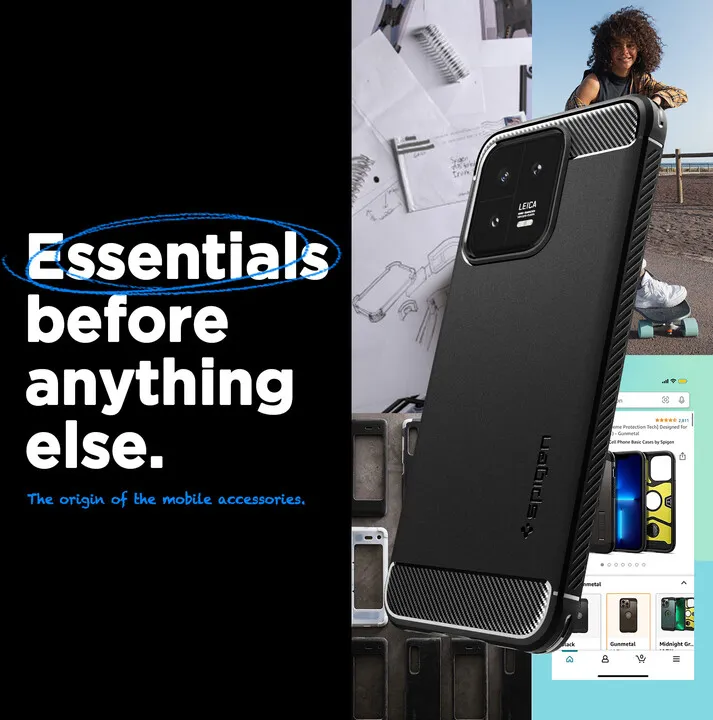 Mbështjellëse për Xiaomi 13 Spigen Rugged Armor, e zezë - 10