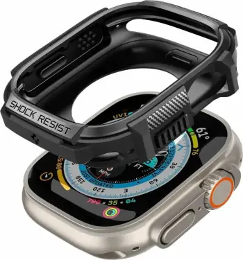 Mbështjellëse për Apple Watch Ultra 2/1 49mm Spigen Rugged Armor, e hirtë
