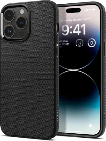 Mbështjellëse për iPhone 14 Pro Max Spigen Liquid Air, e zezë
