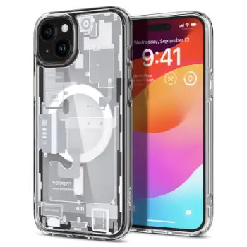 Mbështjellëse iPhone 15 Spigen Ultra Hybrid MagSafe, e bardhë