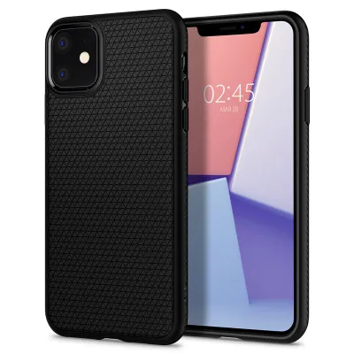 Mbështjellëse për iPhone 11 Spigen Liquid Air, e zezë - 1