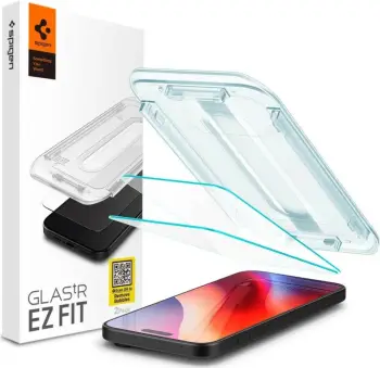Xham mbrojtës Spigen GLAS.TR ”EZ FIT” për Apple iPhone 16 Pro Max, transparent, 2 copë