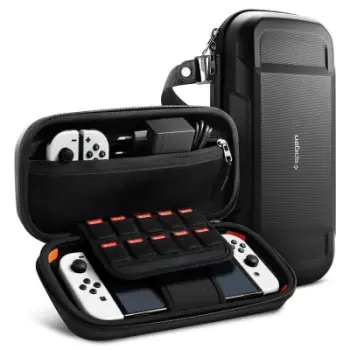 Çantë Spigen Rugged Armor Pro Pouch për Nintendo Switch/Switch OLED, e zezë