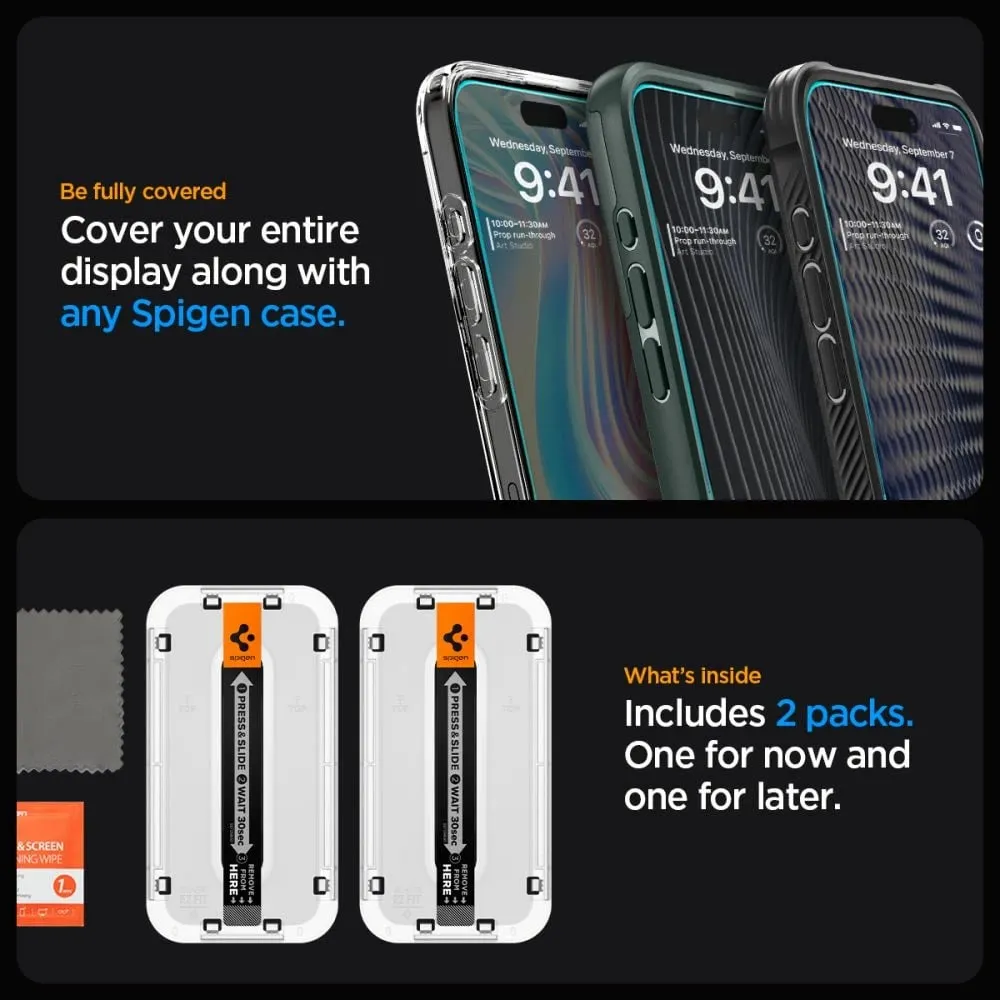 Xham mbrojtës Spigen tR EZ Fit për Apple iPhone 13/13 Pro, 2 pjesë, transparent - 11