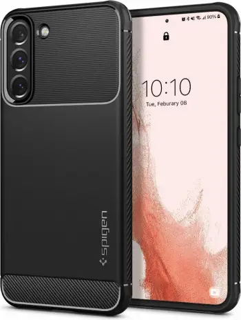 Mbrojtëse Spigen Rugged Armor për Samsung Galaxy S22, e zezë