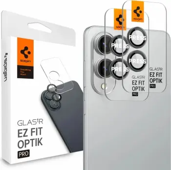 Mbështjellës kamerë Spigen Optik Pro GLAS.TR EZ Fit për Samsung Galaxy S25 Edge, 2 copë, zi