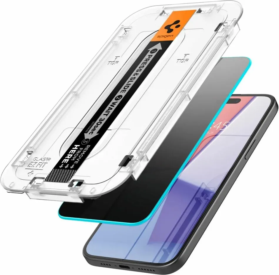 Xham mbrojtës Spigen Glas.tR EZ Fit Privacy për iPhone 15 Plus, Transparent - 2