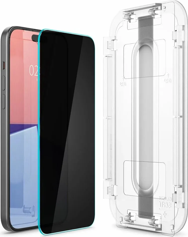 Xham mbrojtës Spigen Glas.tR EZ Fit Privacy për iPhone 15 Plus, Transparent - 3