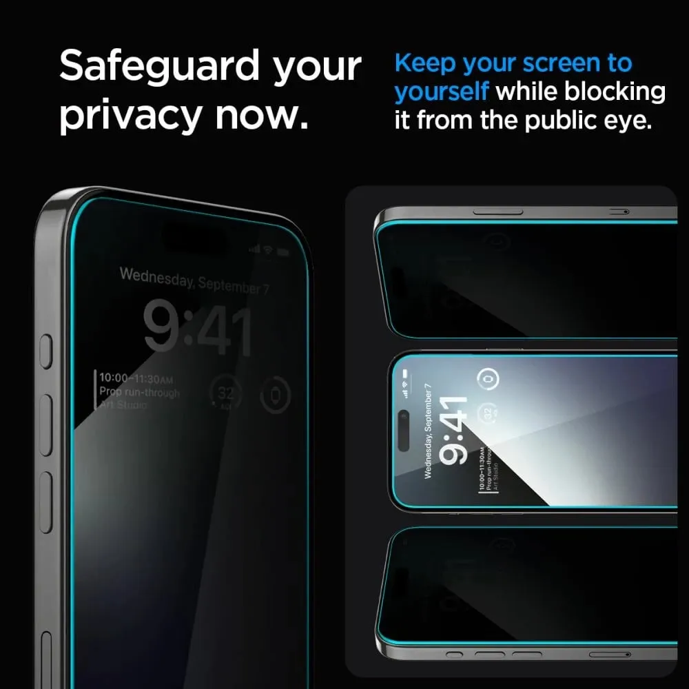 Xham mbrojtës Spigen Glas.tR EZ Fit Privacy për iPhone 15 Plus, Transparent - 6