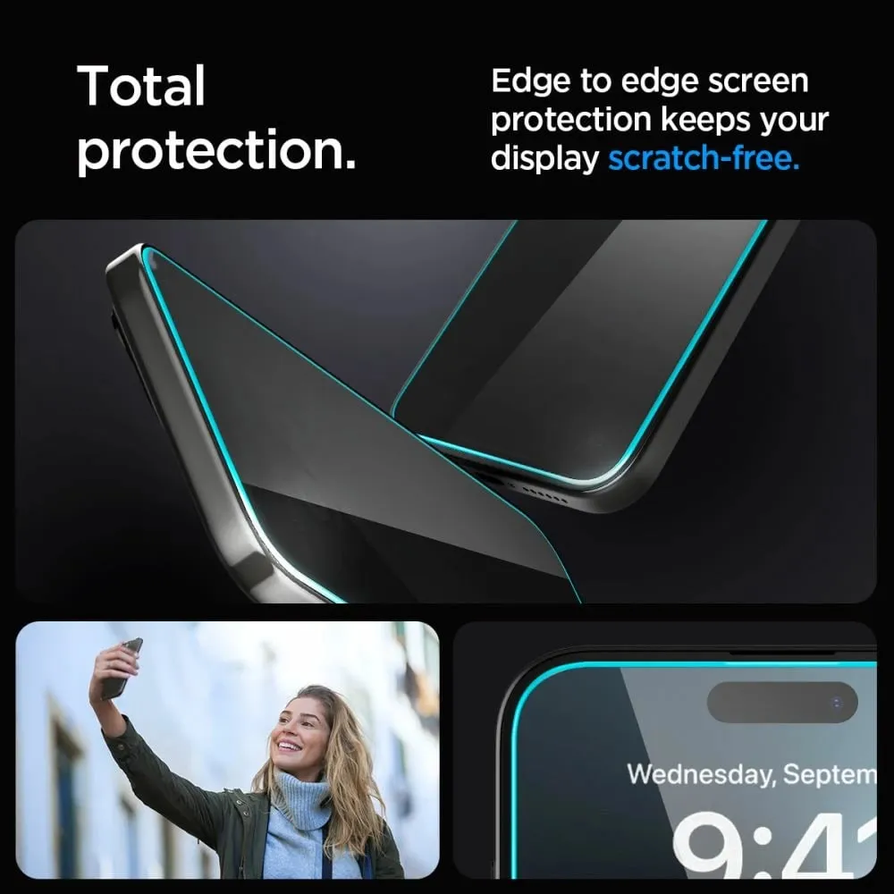 Xham mbrojtës Spigen Glas.tR EZ Fit Privacy për iPhone 15 Plus, Transparent - 10