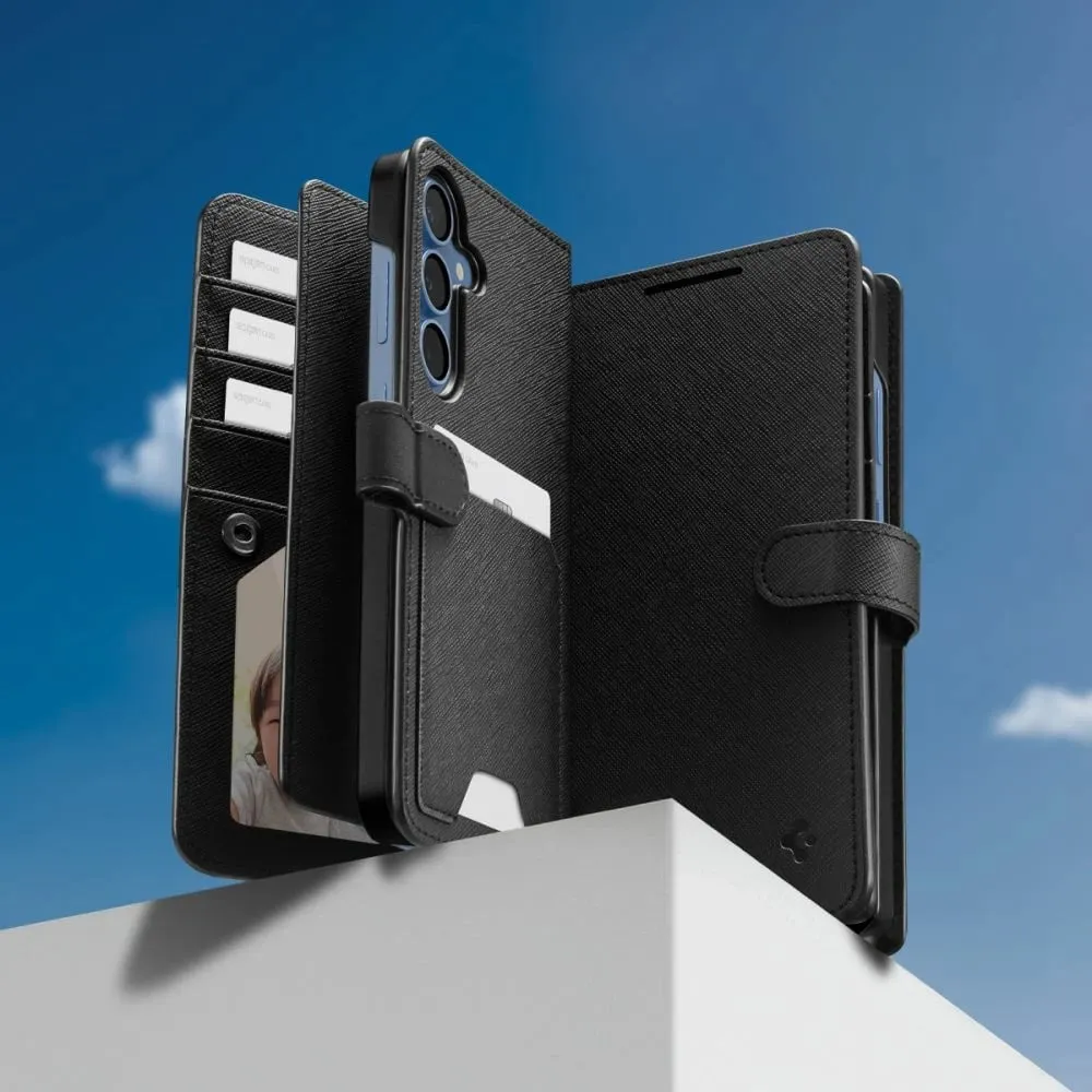 Këllëf portofol Spigen Wallet S për Samsung Galaxy S25 Ultra, me varëse, i zi - 9
