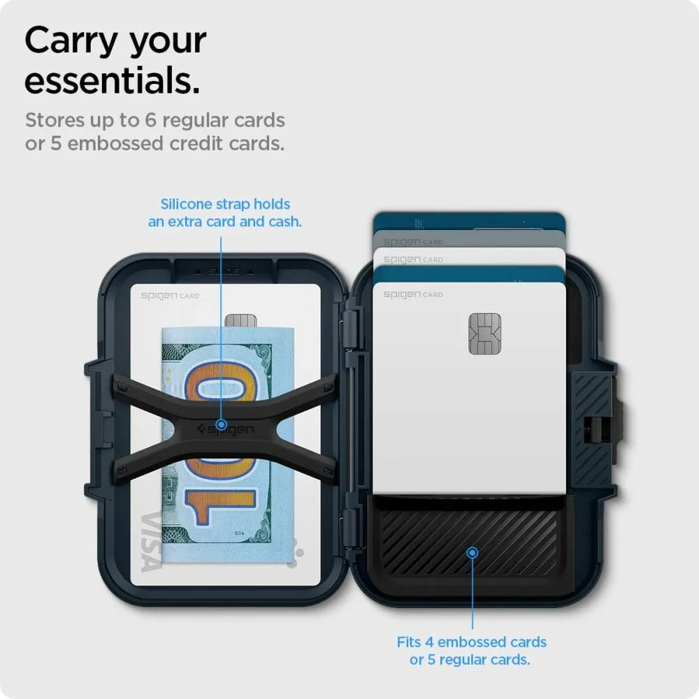 Mbështjellës Spigen Lock Fit MagSafe për kartela, Blu e errët - 2