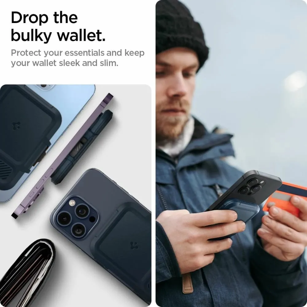 Mbështjellës Spigen Lock Fit MagSafe për kartela, Blu e errët - 15