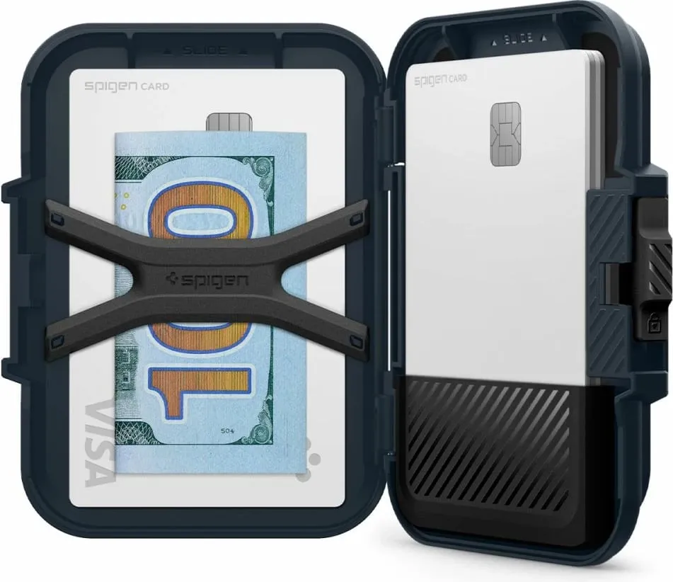 Mbështjellës Spigen Lock Fit MagSafe për kartela, Blu e errët - 17