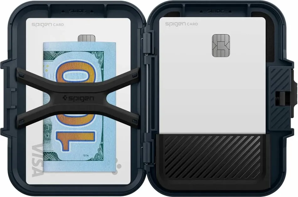 Mbështjellës Spigen Lock Fit MagSafe për kartela, Blu e errët - 3