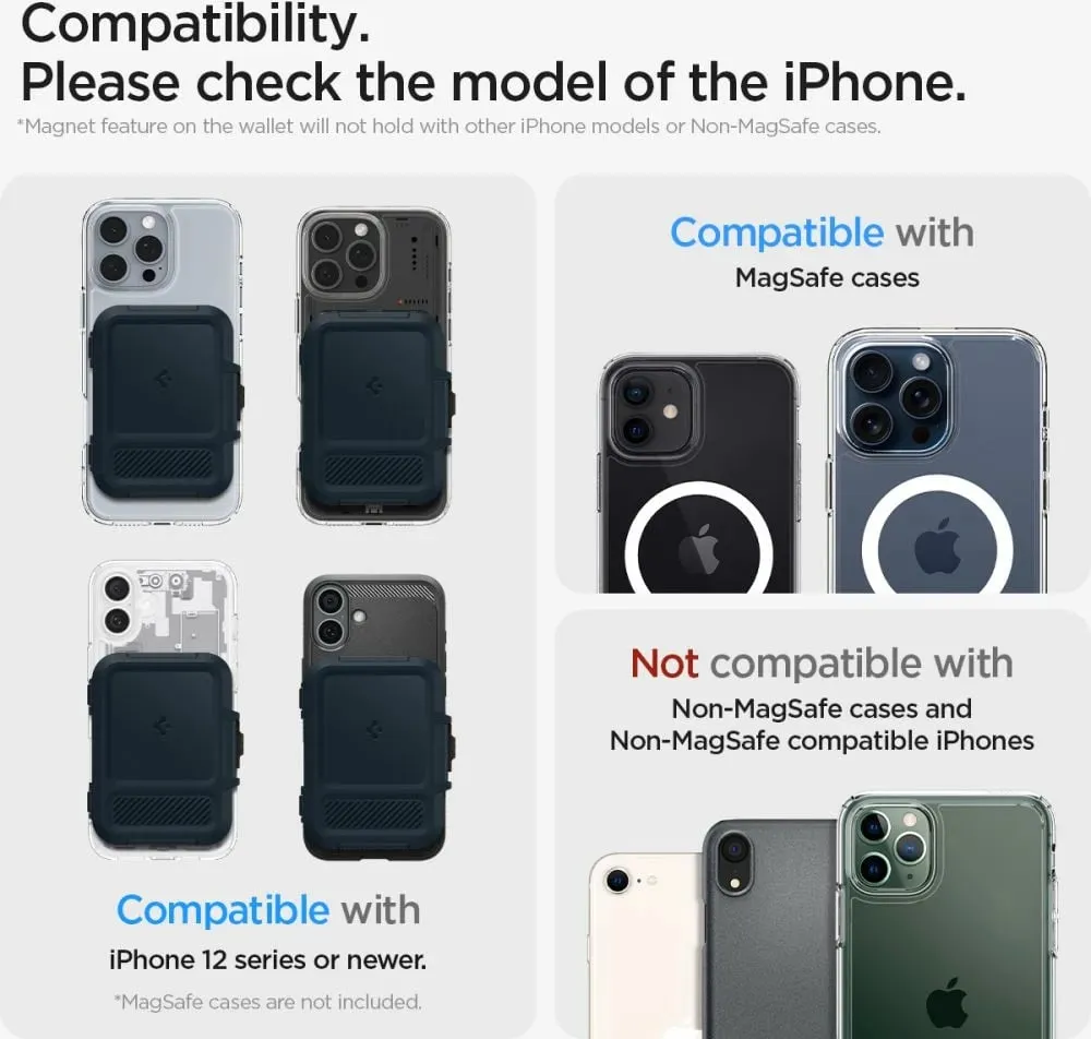 Mbështjellës Spigen Lock Fit MagSafe për kartela, Blu e errët - 10