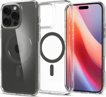 Mbulesë telefoni Spigen Ultra Hybrid MagSafe, për iPhone 16 Pro Max, transparente, me kornizë të bardhë