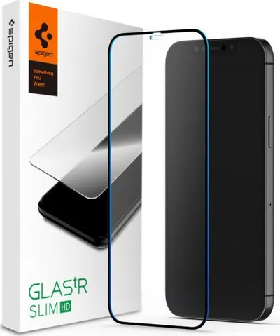 Xham mbrojtës për celular Spigen për iPhone 12 Pro Max, i zi - 1