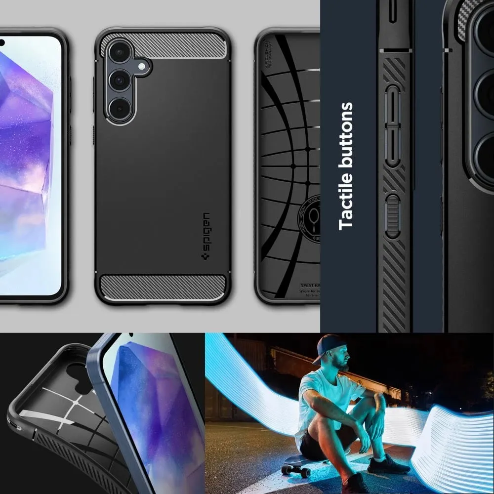 Mbështjellës Spigen Optik Armor për Samsung Galaxy A55 5G, i zi - 16